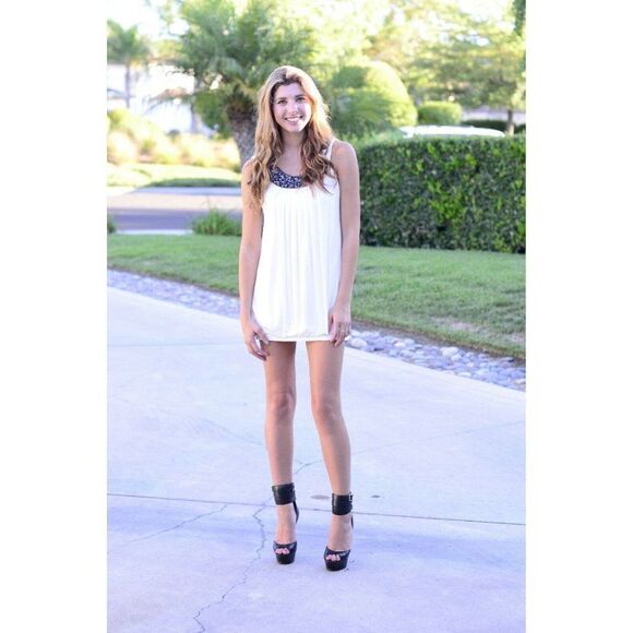 BCBG Maxazria Ivory Banded Hem Mini Cocktail Dress - Picture 5 of 7